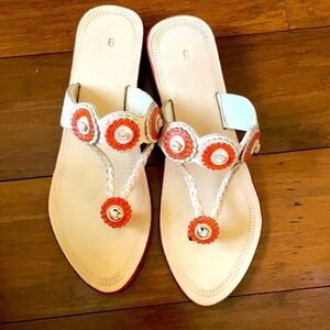Indian leather floral handmade sandals 7.5 new